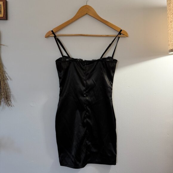 Dolls Kill "Last Lover" Satin Lace Bodycon Dress Bustier Top S - Picture 3 of 5